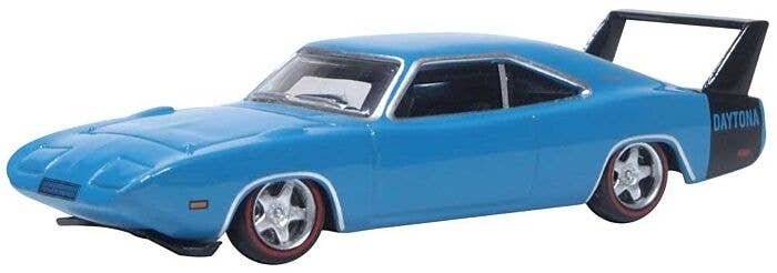 1969 Dodge Charger Daytona - Assembled -- Bright Blue, Black, HO, Oxford Diecast 87DD69004