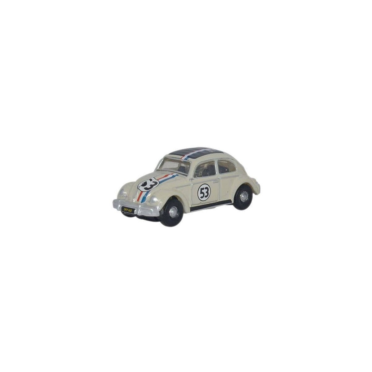 1960s Volkswagen Beetle - Assembled -- 53 (Pearl White, red, blue), N, Oxford Diecast NVWB001