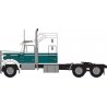 1970s Kenworth W900 Seminole Tractor w/60′ VIT Aerodyne Cab - Assembled -- White, Green, N, Trainworx Inc 49045