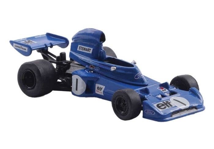 1970s Tyrrell 005 Race Car - Assembled -- 1 Jackie Stewart im GP Osterreich «72 (blue, white, HO, Brekina Automodelle 22868