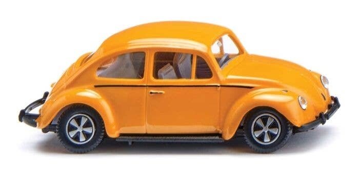 1960-1967 Volkswagen Old-Style Beetle 1200 - Assembled -- Orange, Black, HO, Wiking 81011