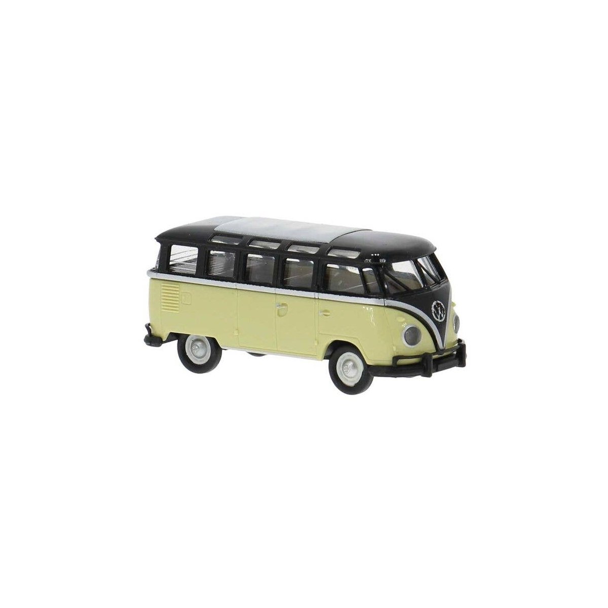 1960-1963 Volkswagen Samba T1b Passenger Van - Assembled -- Beige, Black, HO, Brekina Automodelle 31851