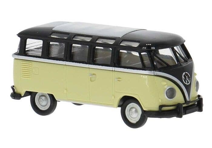 1960-1963 Volkswagen Samba T1b Passenger Van - Assembled -- Beige, Black, HO, Brekina Automodelle 31851