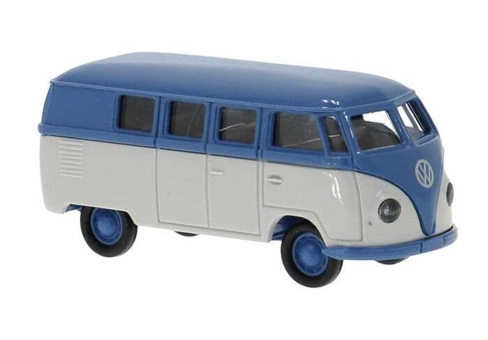 1950-1954 Volkswagen T1a Kombi Passenger Van - Assembled -- Gray, Blue, HO, Brekina Automodelle 31034