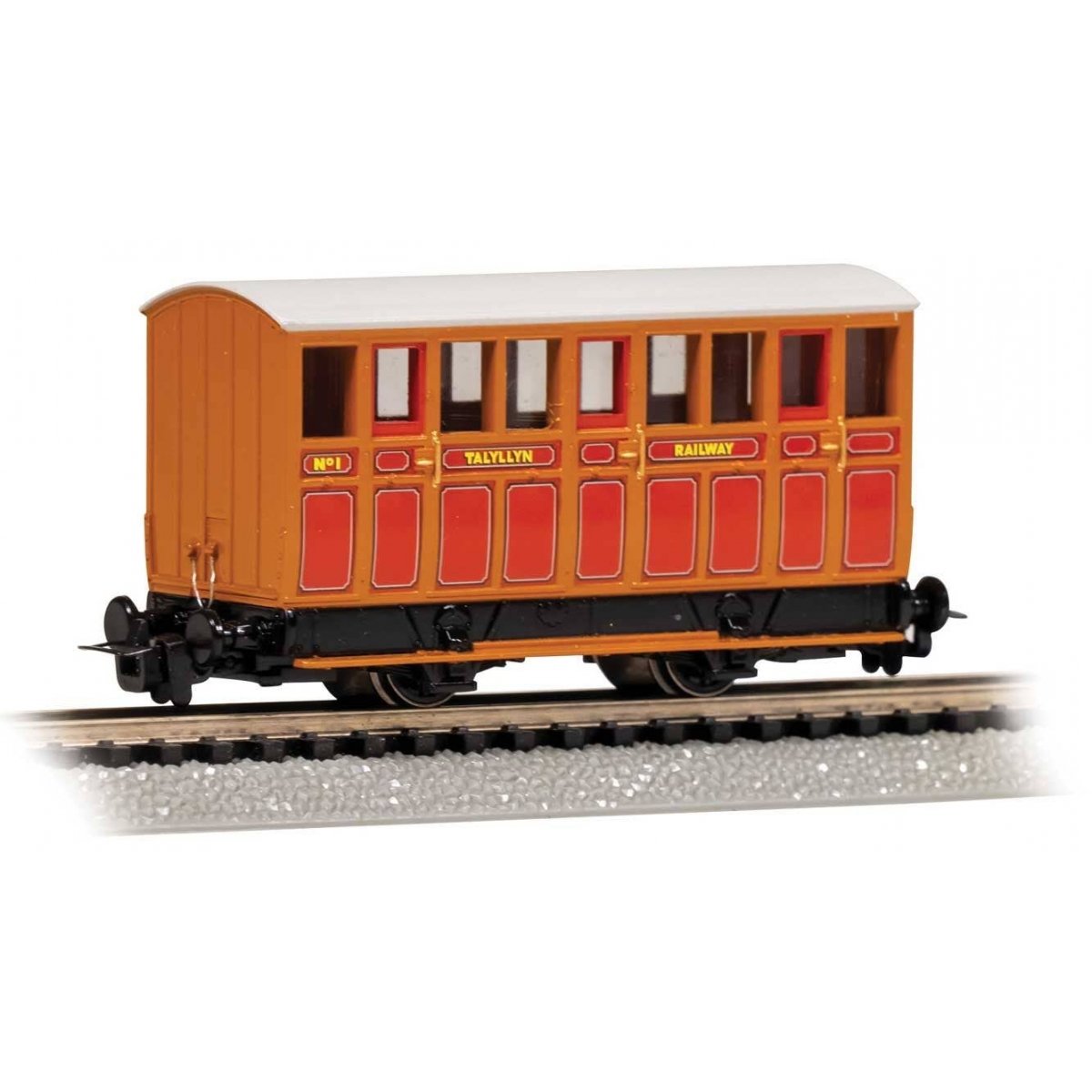 Talyllyn Carriage Passenger Car - Ready to Run -- Car 1 (wood), HOn30, Bachmann Industries 77502