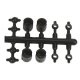 Universal Driveline Couplers -- 2.0mm Primary Cups Shaft, Add′l Cups & Horned Ball S, All Scales, Northwest Short Line 4896