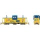 CP Angus Shops Caboose - Ready to Run -- Ontario Northland 122 (yellow, blue Chevron Logo), HO, Rapido Trains Inc 110142