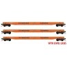 70′ Warren Circus Flatcar 3-Pack - Ready-to-Run -- Strates Shows 24, 31, 45 (Duke Ash Era Scheme, orange, blue, red), N, Micro