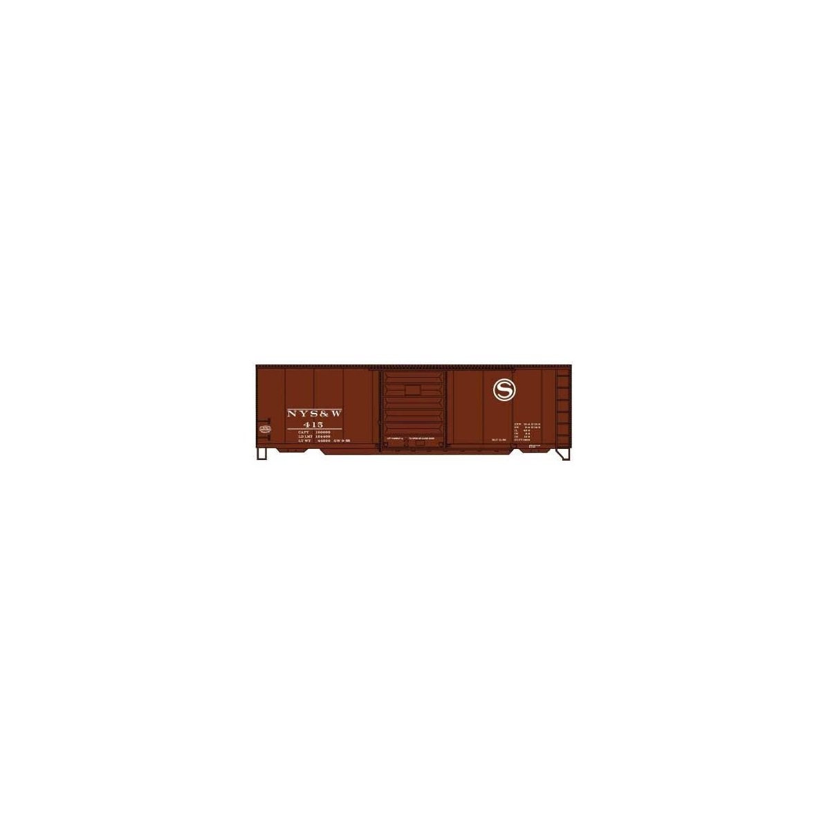 40′ PS-1 Steel Boxcar - Kit -- New York, Susquehanna & Western 415 (Boxcar Red, white), HO, Accurail Inc 3461