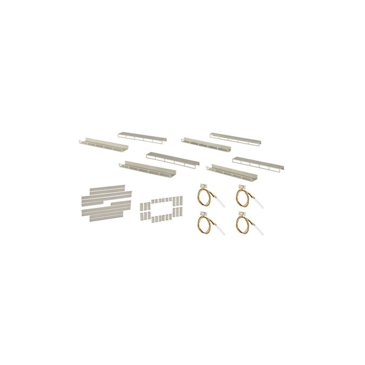 Floor-Mount Interior Light Starter Set w/Adjustable Frames -- White LEDs, HO, Viessmann Modellspielwaren 6045
