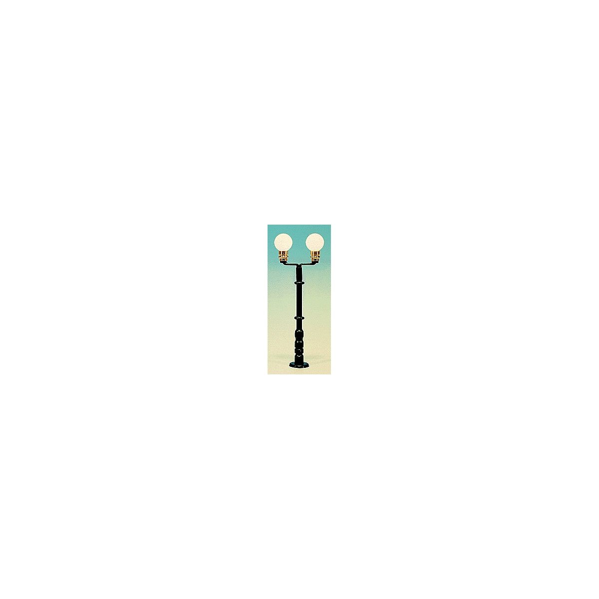 Lampposts -- Double Park Light (green) 2-3/8′ 5.9cm, HO, Miniatronics Corp. 7208201