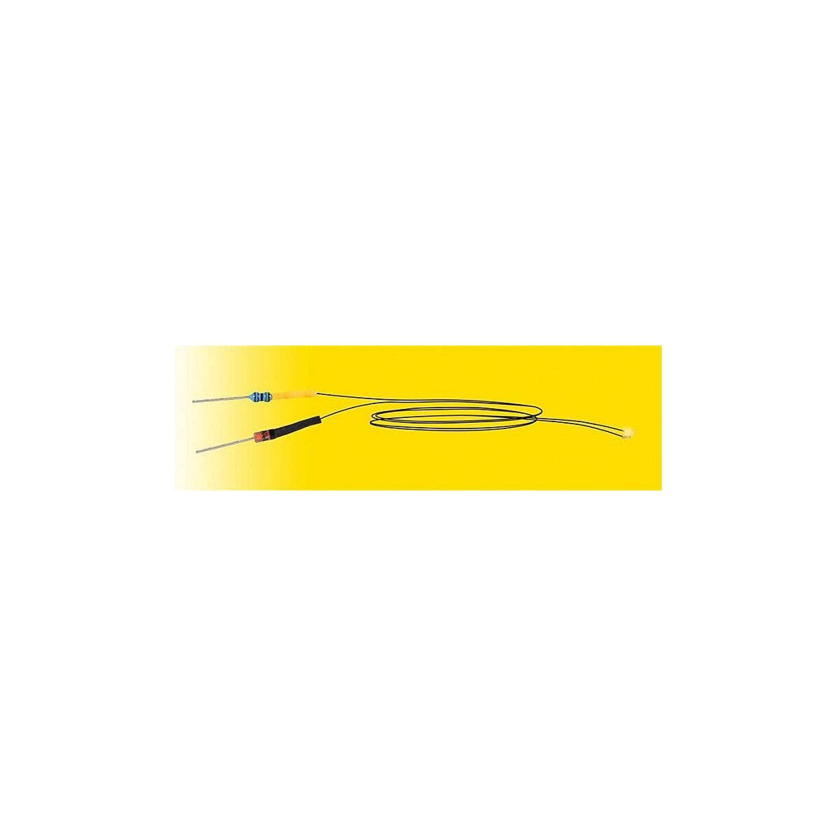Micro LED w/Soldered Leads & Dropping Resistor -- Yellow 1/16 x 1/32′ 1.6 x ., All Scales, Viessmann Modellspielwaren 3561