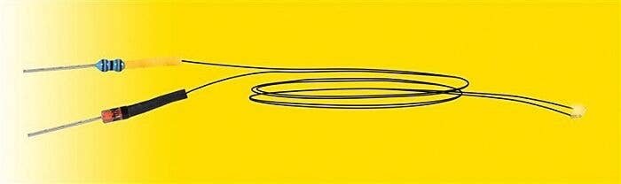 Micro LED w/Soldered Leads & Dropping Resistor -- Yellow 1/16 x 1/32′ 1.6 x ., All Scales, Viessmann Modellspielwaren 3561