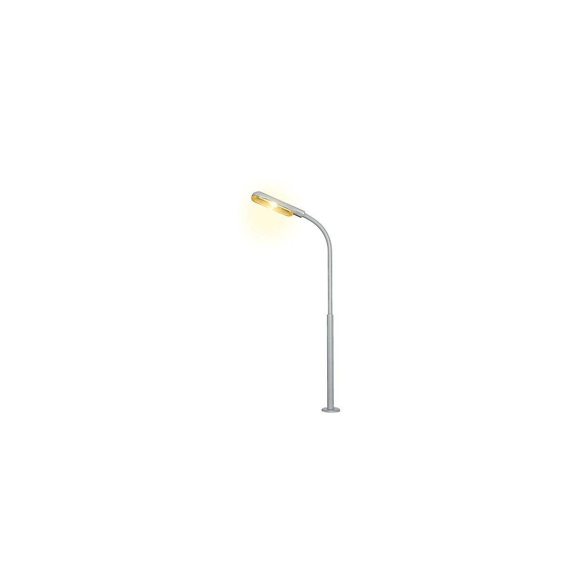 LED Whip-Style Street Lamp w/Plug Base & Socket -- Yellow LED, 10-16 V, 2-1/8′ 5.4cm T, N, Viessmann Modellspielwaren 6491