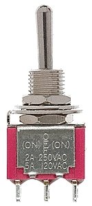 Miniature Toggle Switches -- SPDT 5Amp 120V Momentary pkg(5), All Scales, Miniatronics Corp. 3622005