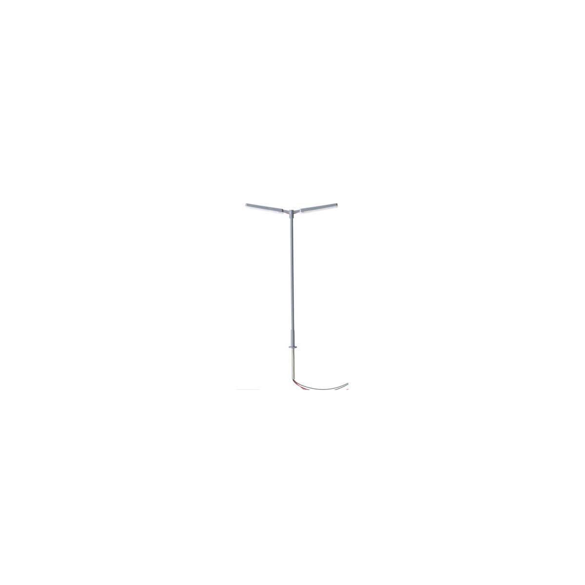 Double-Arm Parking Lot Light 3-Pack - Warm White LED -- Gray, HO, Atlas Model Railroad Co. 70000175