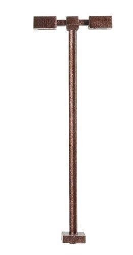 Double-Arm Square LED Light 3-Pack -- Bronze (warm white LED) 15 Scale Feet Tall, HO, Atlas Model Railroad Co. 70000209