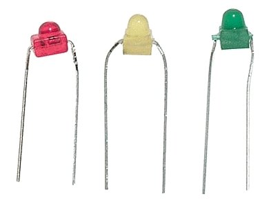 Micro Mini Light Emiting Diodes (LEDs) - 1/16′ 1.5mm Diameter -- 6 Each Red, Green, All Scales, Miniatronics Corp. 1200018