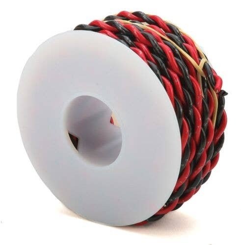 Two-Conductor Hookup Wire - 18 Gauge - 20′ -- Black & Red, All Scales, Wire Works 218160200