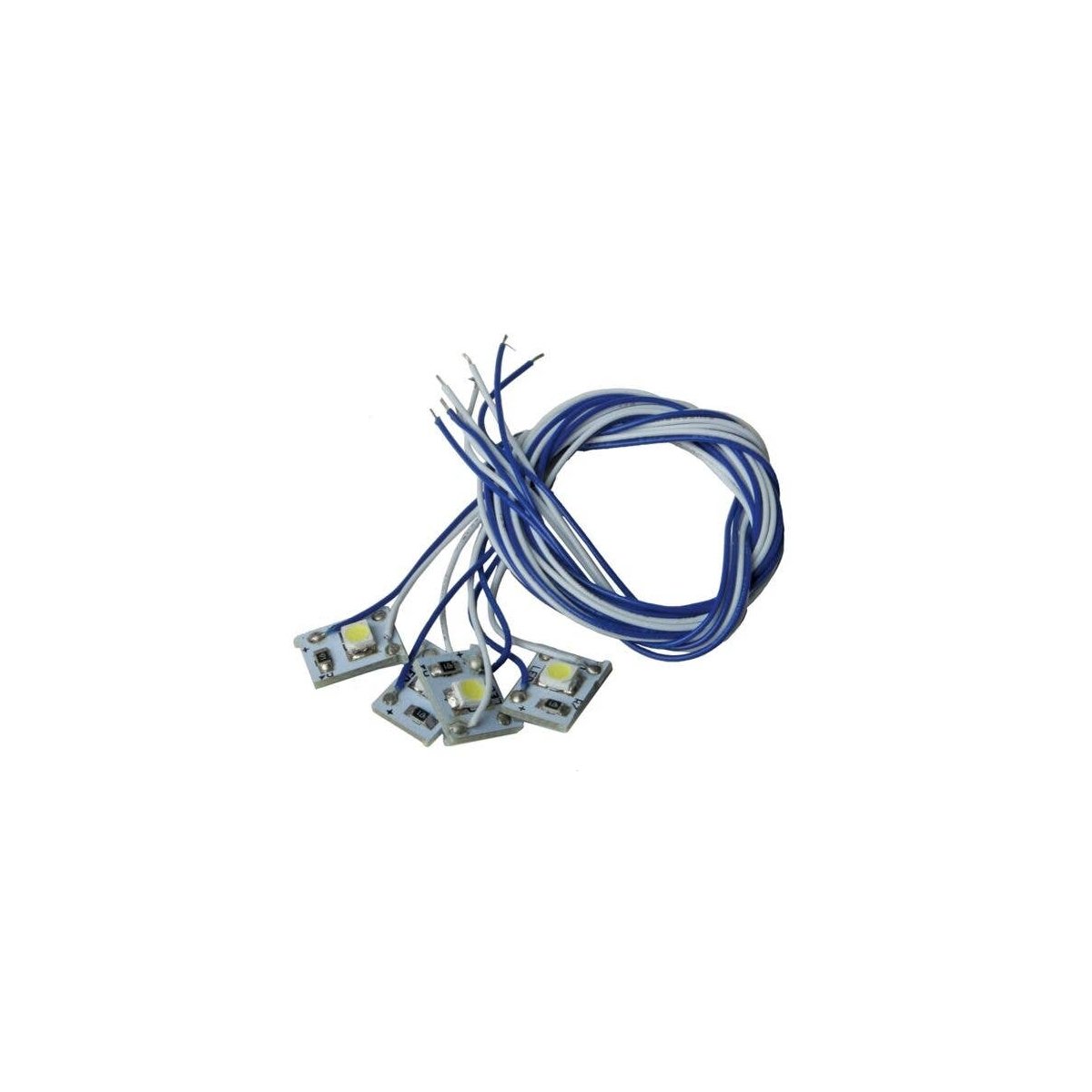 LED w/10′ 25.4cm Wire Leads 4-Pack - Light Genie(TM) -- White, HO, Model Rectifier Corp 25301