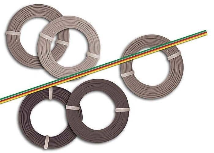 3-Conductor Cable -- Yellow, Red, Green, 16`5` 5m, All Scales, Busch Gmbh & Co Kg 1782