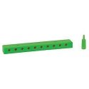 Low-Voltage Distribution Terminal (Plate) -- 10 Sockets and Plugs, 3/32′ 2.5mm (green), All Scales, Faller Gmbh 180804