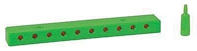 Low-Voltage Distribution Terminal (Plate) -- 10 Sockets and Plugs, 3/32′ 2.5mm (green), All Scales, Faller Gmbh 180804