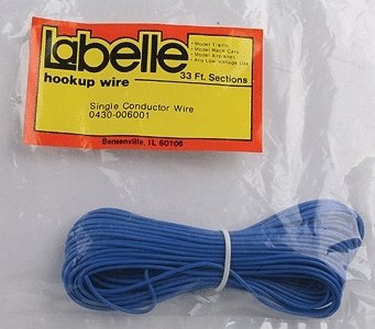 Multi-Strand 33′ Hookup Wire -- 23-Gauge Single Conductor (Various Colors), All Scales, Labelle Industries 6001