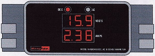 RRampmeter Digital Meter for DCC, DC & AC Volts & Amps -- Version II - Enclosed w/C, All Scales, DCC Specialties RAMPMETER2