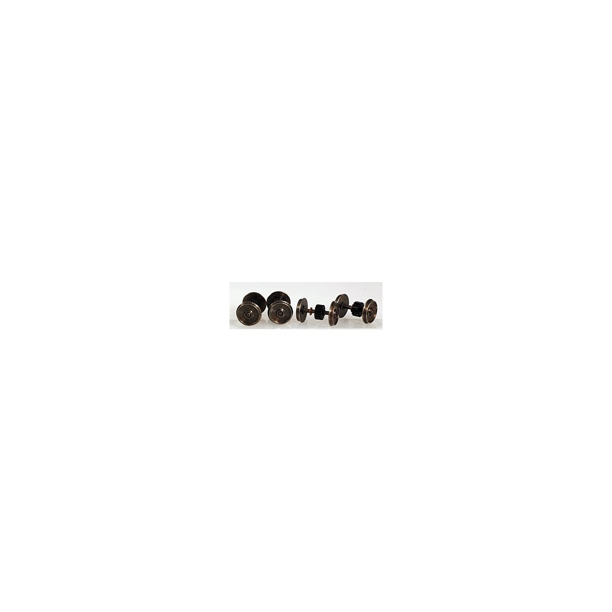 Replacement Geared Nickel Silver Wheelsets for Walthers/Roco Diesels pkg(4) -- 17T x .296′ , HO, Northwest Short Line 25516