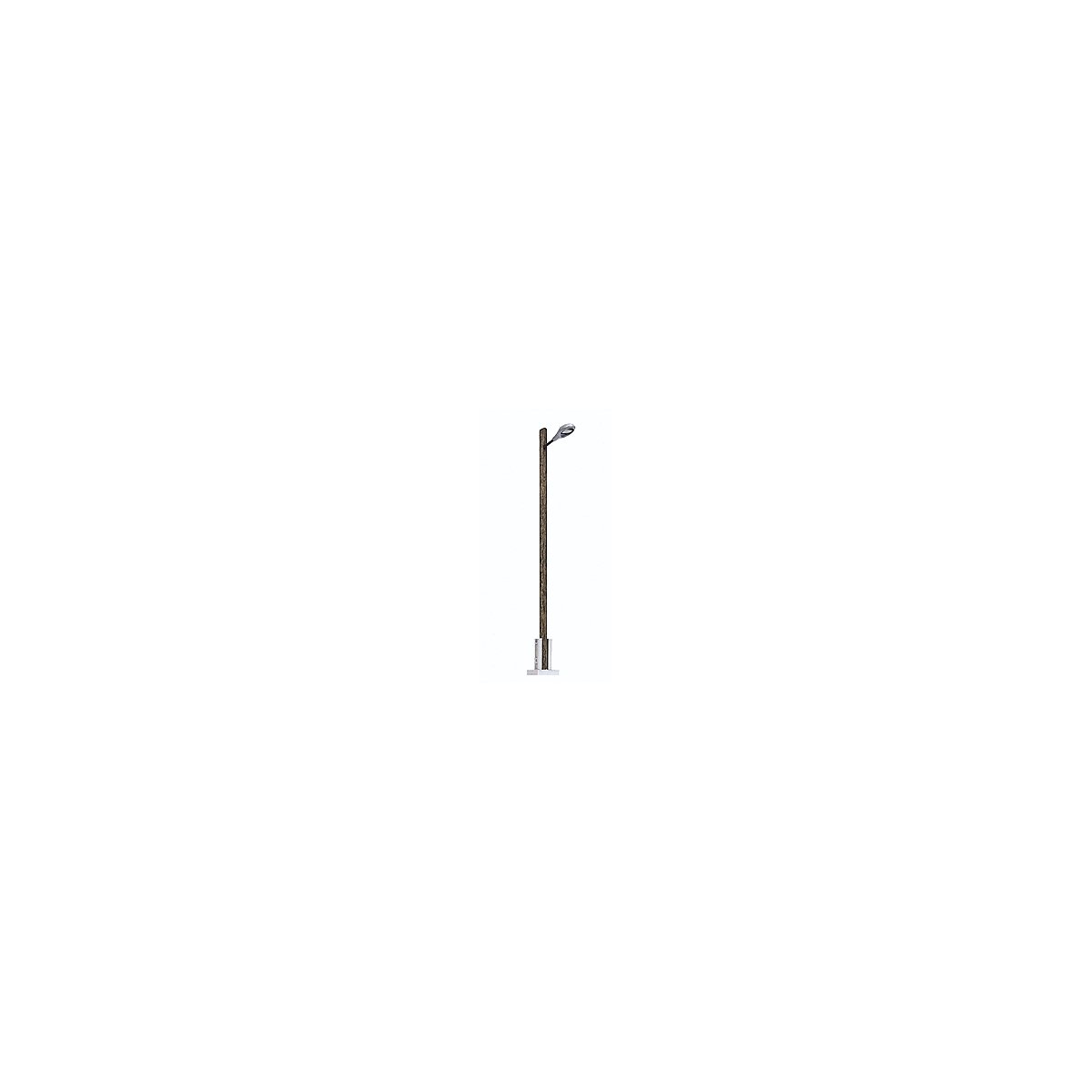 Streetlight w/Real-Wood Mast -- With Teardrop Light Housing (silver) - 3-1/2′ 9cm Tall, HO, Busch Gmbh & Co Kg 4134