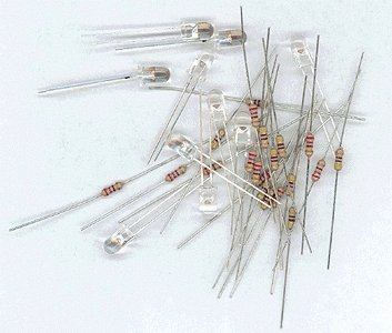 Yeloglo White LEDs pkg(10) -- 5mm, All Scales, Miniatronics Corp. 1251010
