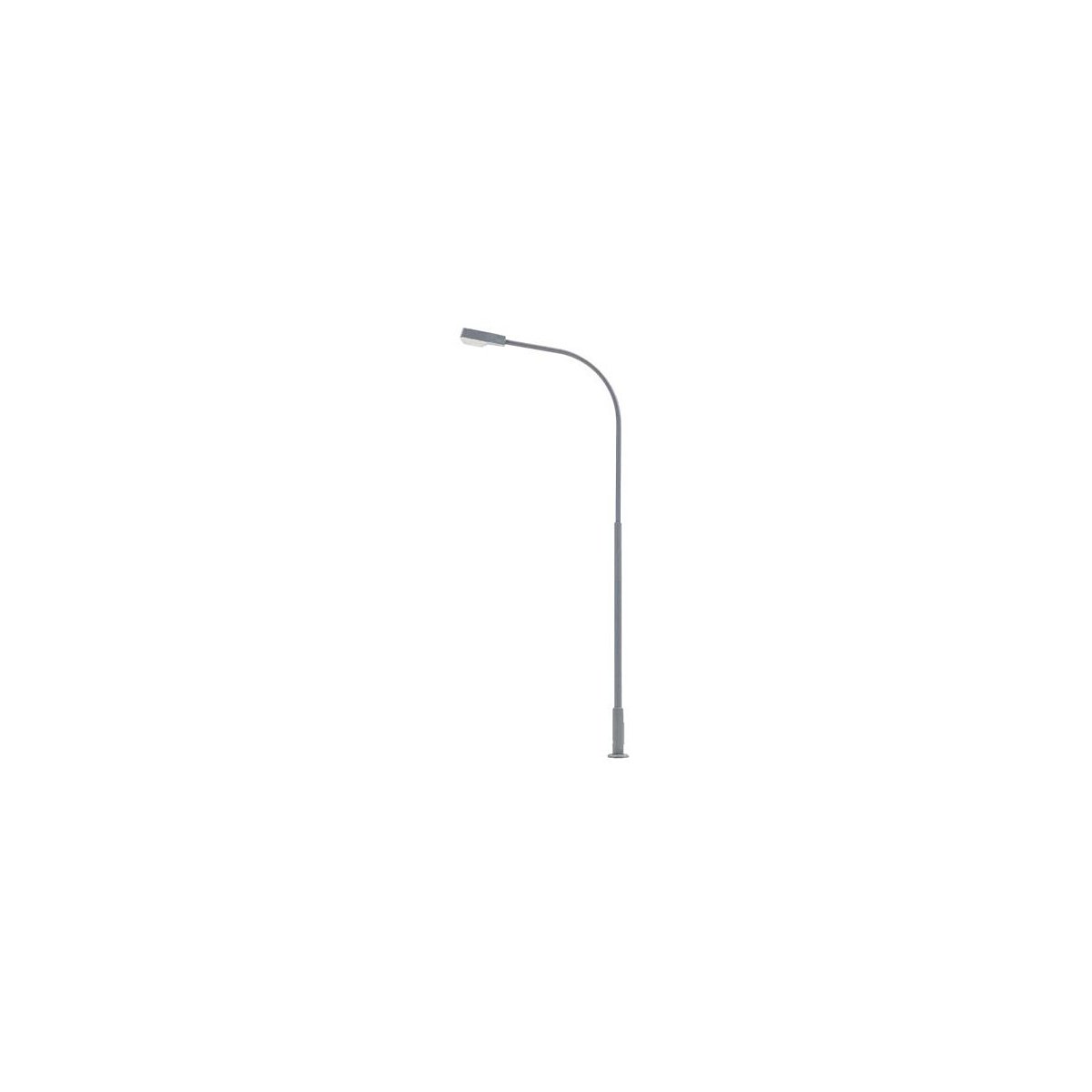 LED Streetlight -- Single-Arm Curved Mast, 3-11/16′ 9.4cm Cool White pkg(1), HO, Faller Gmbh 180219