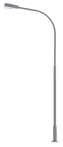 LED Streetlight -- Single-Arm Curved Mast, 3-11/16′ 9.4cm Cool White pkg(1), HO, Faller Gmbh 180219