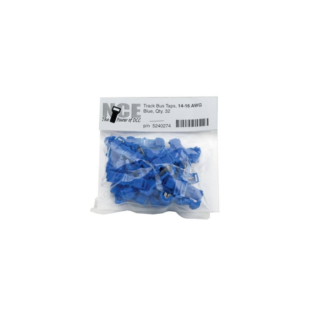 Track Bus Taps -- Blue pkg(32), All Scales, NCE Corporation 274