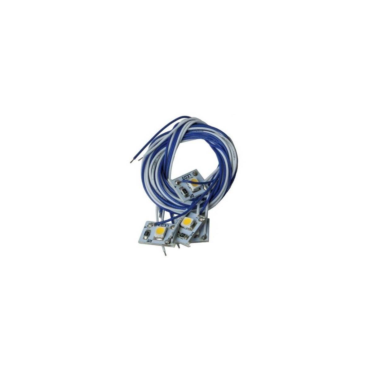 LED w/10′ 25.4cm Wire Leads 4-Pack - Light Genie(TM) -- Pearl White, HO, Model Rectifier Corp 25302