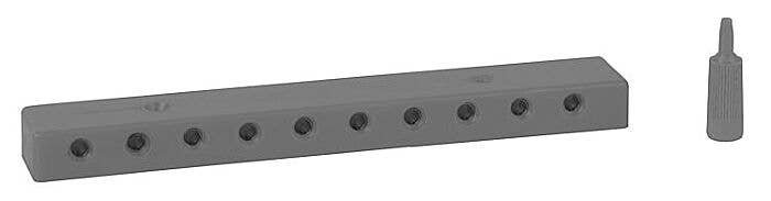 Low-Voltage Distribution Terminal (Plate) -- 10 Sockets and Plugs, 3/32′ 2.5mm (black), All Scales, Faller Gmbh 180805