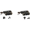 Friction-Bearing Freight Trucks with Wheels and E-Z Mate(R) Knuckle Couplers -- 1 Pair, N, Bachmann Industries 42536