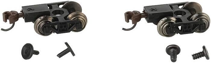 Friction-Bearing Freight Trucks with Wheels and E-Z Mate(R) Knuckle Couplers -- 1 Pair, N, Bachmann Industries 42536