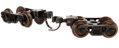 Talgo-Type Freight Car Trucks with Accumate Knuckle Couplers -- 100-Ton Roller Bearing T, N, Atlas Model Railroad Co. 22071