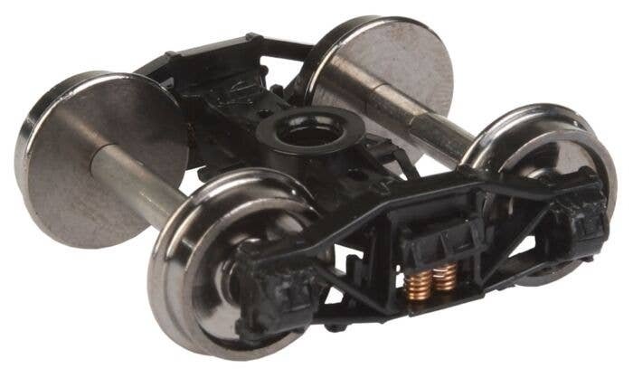 Sprung Plastic Trucks w/33′ Metal RP-25 Wheels & Axles -- Diamond Arch Bar - 1 Pair, HO, WalthersProto 2005