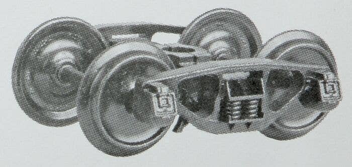 A.S.F.(R) Bettendorf 50-Ton Fully Sprung Metal Trucks -- 33 Smooth Back All Metal Non-Magnet, G, Kadee Quality Products 971