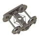 2-Rail A.S.F. 100-Ton Roller Bearing Metal Trucks -- With 36′ Smooth-Back Metal Wheels 1 Pai, O, Kadee Quality Products 754