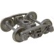 2-Rail A.S.F. A-3 Ride-Control Metal Trucks -- With 33′ Smooth-Back Metal P48 Wheels 1 Pair, O, Kadee Quality Products 755