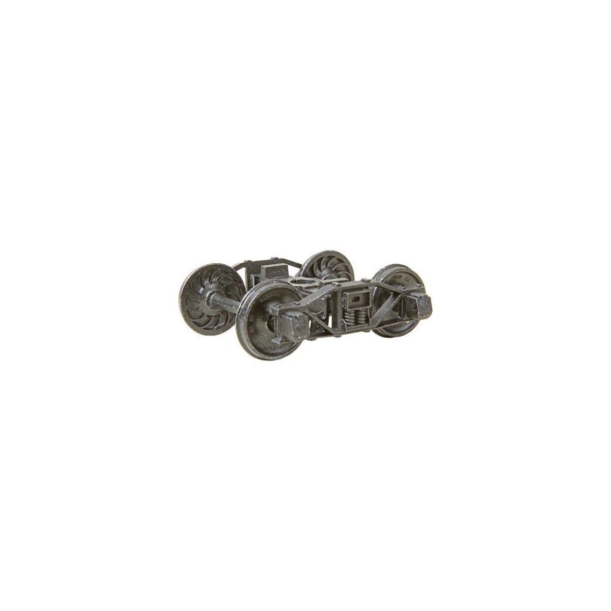 2-Rail Arch Bar Metal Trucks -- With 33′ Ribbed-Back Metal P48 Wheels 1 Pair, O, Kadee Quality Products 757