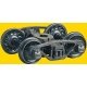 Vulcan Double Truss Trucks w/33′ Code 110 Ribbed-Back Metal Wheels -- pkg(2), HO, Kadee Quality Products 573