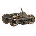 Bettendorf AAR Leaf-Spring HGC Caboose Trucks w/Electrical Pickup -- Code 88, 33′ Smooth-Ba, HO, Kadee Quality Products 590