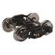 Sprung Plastic Trucks w/33′ Metal RP-25 Wheels & Axles -- T-Section Bettendorf - 1 Pair, HO, WalthersProto 2007