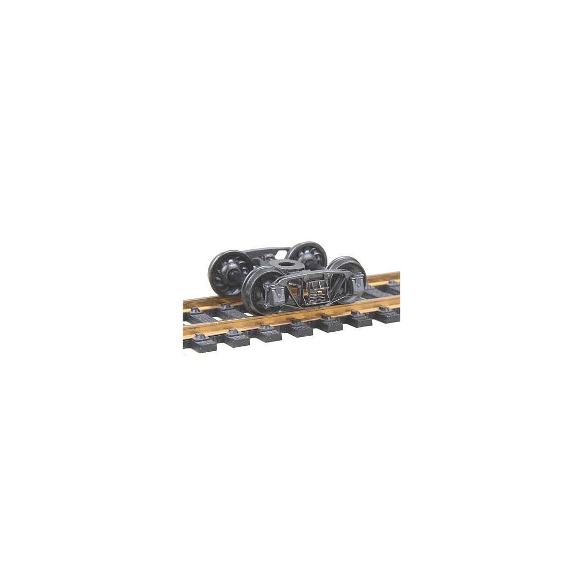 1898 Andrews Fully Sprung Self-Centering Metal Trucks -- Code 110 (.110`) 33` Ribbed-Back R, HO, Kadee Quality Products 553