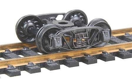 1898 Andrews Fully Sprung Self-Centering Metal Trucks -- Code 110 (.110`) 33` Ribbed-Back R, HO, Kadee Quality Products 553